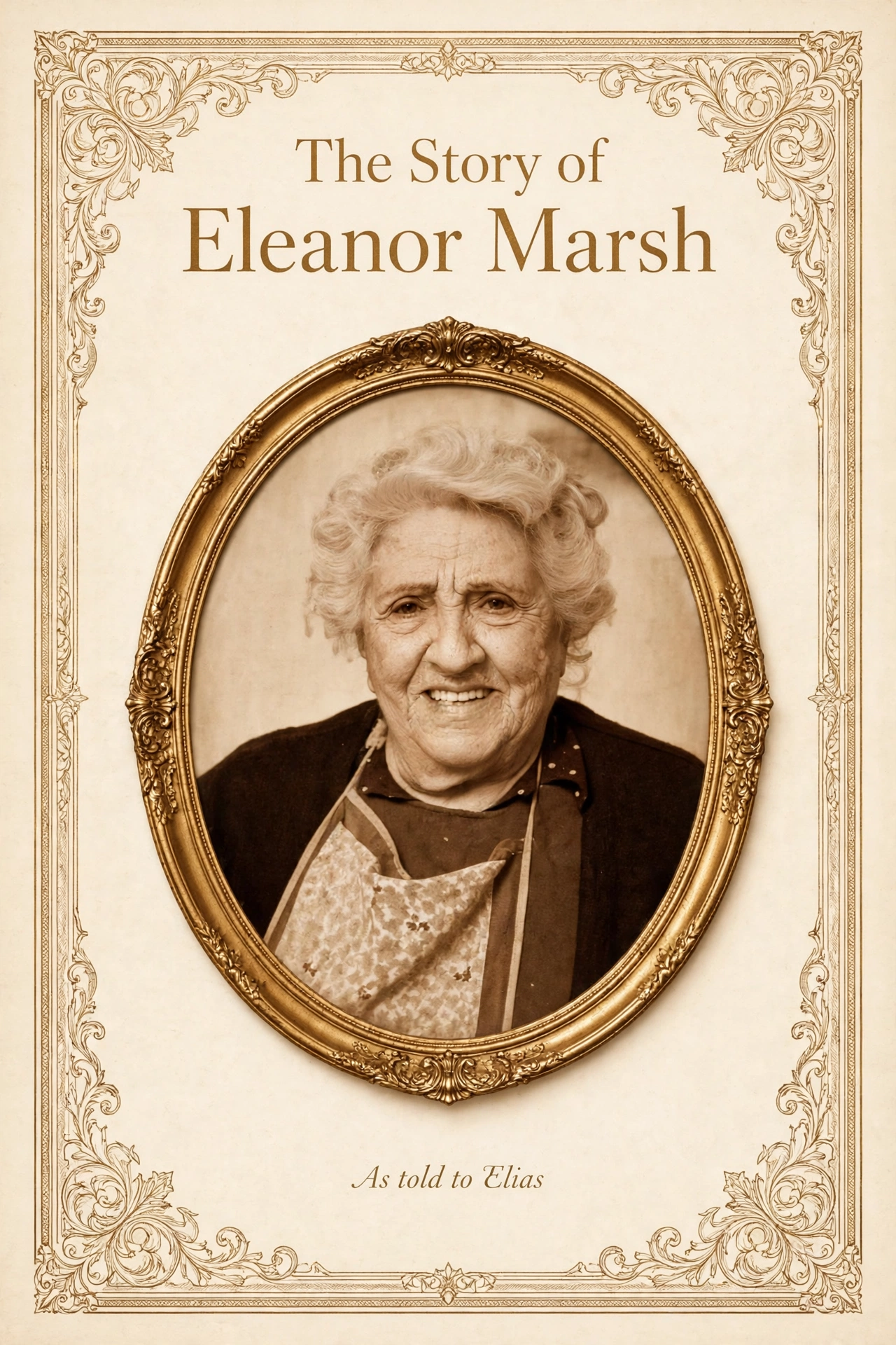 Sample memoir book cover: The Story of Eleanor Marsh, as told to Elias